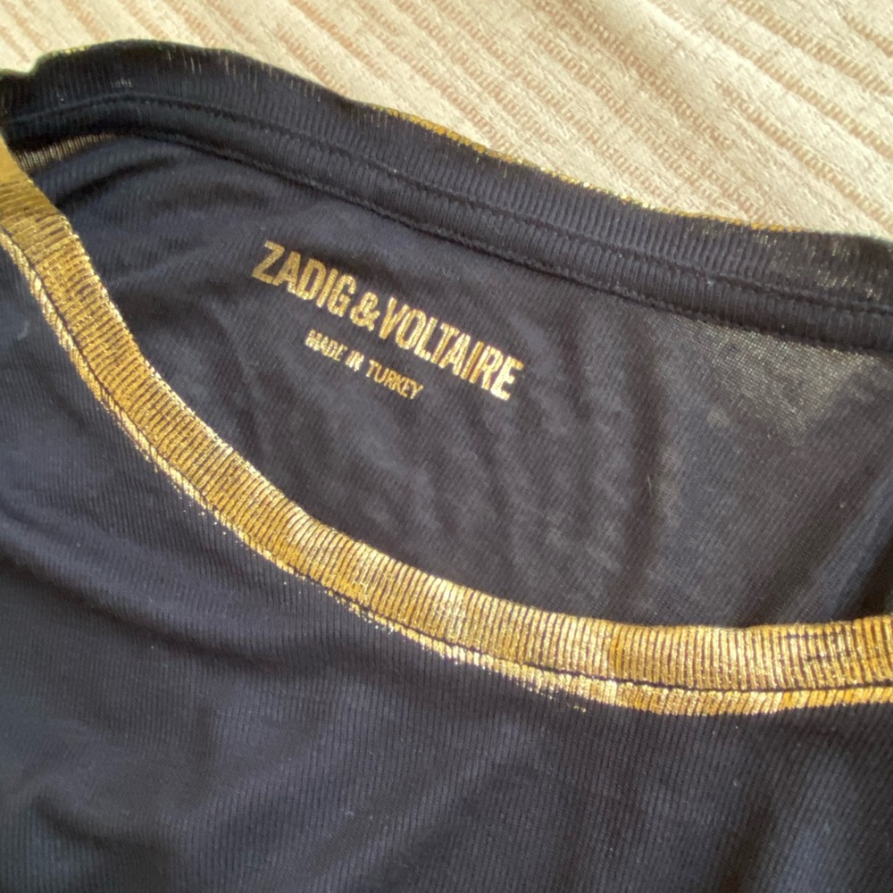 Zadig & Voltaire Metallic Finish Modal T-Shirt - Picture 5 of 9